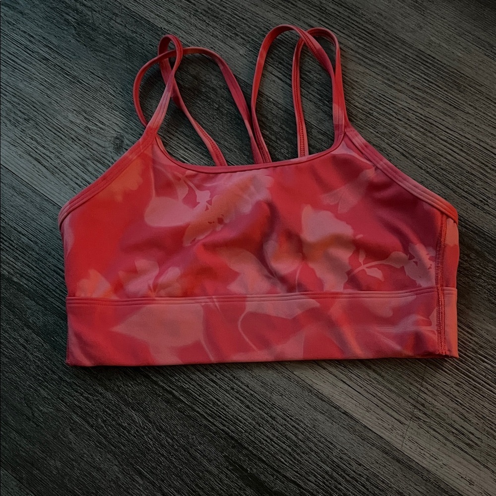 All in Motion Vibrant Floral Coral Activewear Top